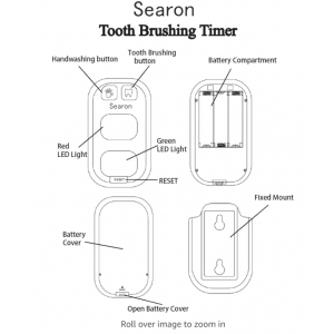 Searon Toothbrush Timer for Kids, 2 Minutes Teeth Brushing Timer, 20 Seconds Hands Washing Timer for Kids Brushing Teeth Washing Hands