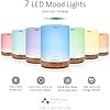 ASAKUKI Difusor de aceite esencial: 10.1 fl oz, humidificador 5 en 1 silencioso, aromas naturales para casa, luz LED de 7 colores cambiantes, interrup