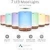 ASAKUKI Difusor de aceite esencial: 10.1 fl oz, humidificador 5 en 1 silencioso, aromas naturales para casa, luz LED de 7 colores cambiantes, interrup