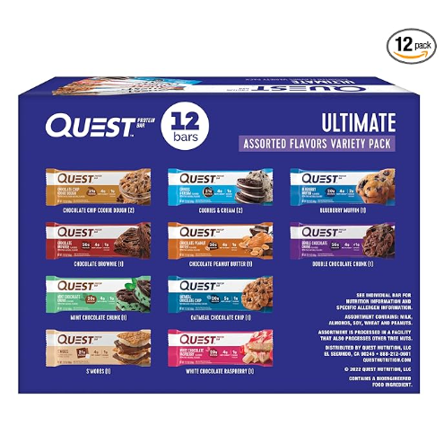 Quest Nutrition Ultimate Variety Pack Protein Bars, High Protein, Low Carb, Gluten Free, Keto Friendly, 12 Count
