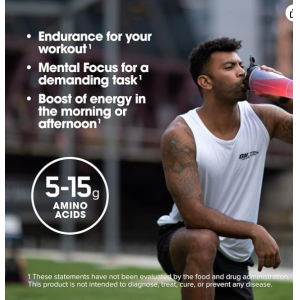 Optimum Nutrition Amino Energy - Pre Workout with Green Tea, BCAA, Amino Acids, Keto Friendly, Green Coffee Extract, Energy Powder - Watermelon, 30 Se