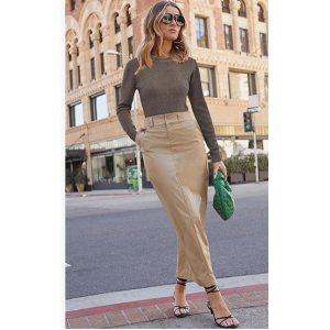 Arach&Cloz Women Spring Fashion Wool Blend Sweater 2025 Long Sleeve Crew Neck Business Casual Pullover Tops Trendy Outfits