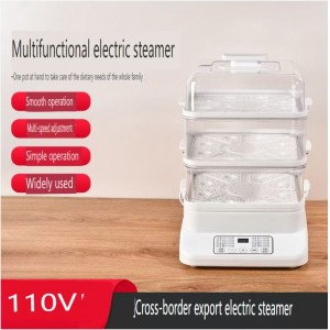 110V cross-border North American home electric steamer Large capacity steam pot breakfast machine automatic power off steamed vegetables electric stea