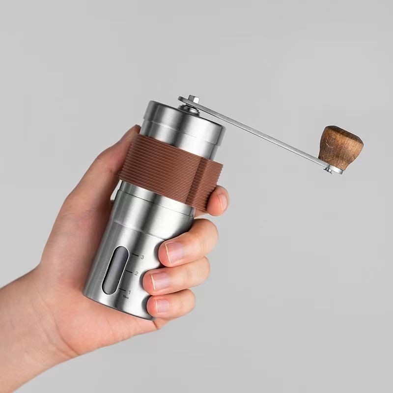 Portable hand-cranked coffee machine, 304 stainless steel coffee grinder, hand-cranked grinder, 0.4kg