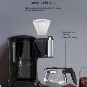 Smart small coffee maker, household drip-drain kitchen appliance, dual-purpose for making tea, American coffee pot, 1.3kg