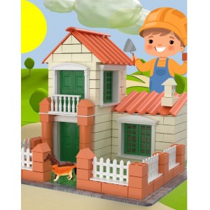 Factory Wholesale Children&#039;s Masons Build Houses Wall Toys Small Cabins Model Assembly Handmade DIY Architects