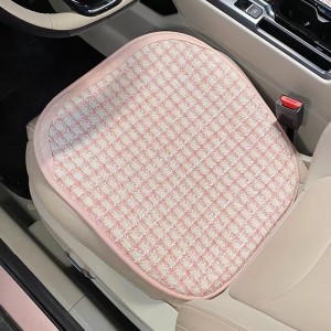 Girls&#039; car cushion cute and simple interior decoration four seasons cotton and linen breathable ventilation non-slip summer seat cushion