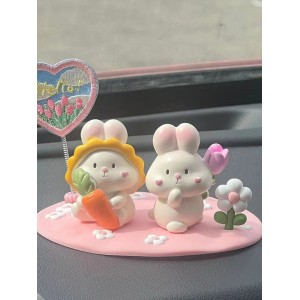 New car decoration cute rabbit decoration car creative middle console car interior jewellery Internet celebrit