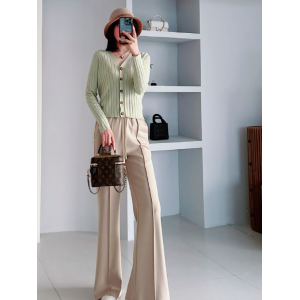 Factory direct supply black straight pants women&#039;s spring and autumn stretch casual wide-leg pants medium high waist drape suit women&#039;s pants