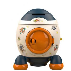 Cross-border cartoon piggy bank, space rocket piggy bank, large capacity piggy bank, internet celebrity children&#039;s toy gifts