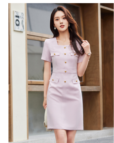 Short sleeve dress summer women&#039;s high-end sense small fragrance 2023 new fashion professional commuter skirt generation wholesale