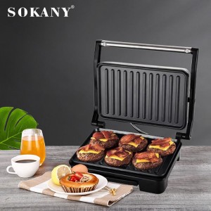 American gauge electric barbecue machine Steak machine Panini breakfast machine Barbecue sausage hamburger bread sandwich 1.7kg