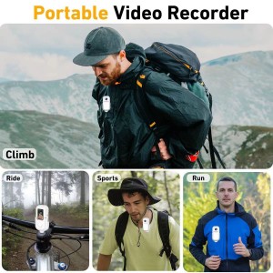 0.15kg pocket motion recorder camera back clip HD camera 0.96 inch color screen 140 degrees wide Angle