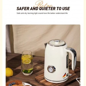 Retro temperature display kettle automatic household 304 stainless steel electric kettle kettle opening 1.6kg