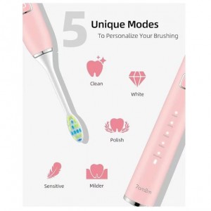 7AM2M Sonic Electric Toothbrush with 6 brush heads, suitable for adults and children