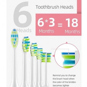 7AM2M Sonic Electric Toothbrush with 6 brush heads, suitable for adults and children