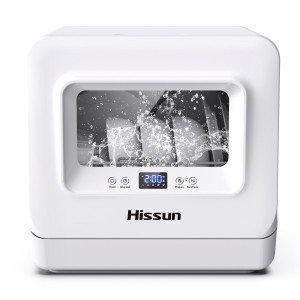 110V Canada exclusive HISSUN countertop dishwasher automatic household free installation disinfection intelligent drying 6kg